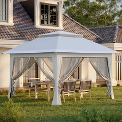 Kozy 3.6 x 3.6 m Pop up Gazebo with Netting, Height Adjustable Party Tent Instant Canopy Sun Shade Shelter, Grey