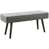 HOMCOM Upholstered End of Bed Bench, X-Shape Design with Steel Legs, Hallway Bedroom Bench, Grey | Aosom UK