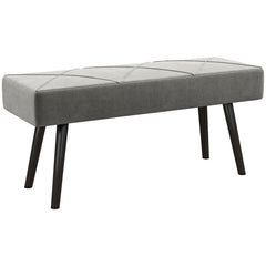 HOMCOM Upholstered End of Bed Bench, X-Shape Design with Steel Legs, Hallway Bedroom Bench, Grey | Aosom UK