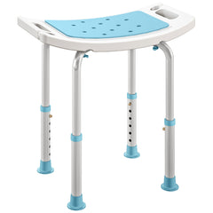 Kozy - Shower Chair, Adjustable Height Shower Stool with Aluminium Frame and Non-Slip Feet, Bathtub Stool Seat for Elderly Disabled Handicap, Turquoise