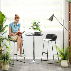 Kozy Round Bar Table, 360 Degree Swivel Counter Pub Table with Adjustable Height, for Kitchen, Cafe, Black