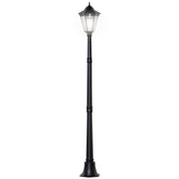 Outsunny 1.9M Garden Lamp Post Light, IP44 Outdoor LED Solar Powered Lantern Lamp w/ Aluminium Frame for Patio, Pathway and Walkway, Black | Aosom UK
