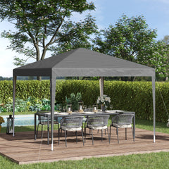 Outsunny 3 x 3 m Garden Pop Up Gazebo Marquee Party Tent Wedding Canopy, Height Adjustable with Carrying Bag, Grey | Aosom UK