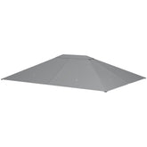 Outsunny 3 x 4m Gazebo Canopy Replacement Cover, Gazebo Roof Replacement (TOP COVER ONLY), Light Grey