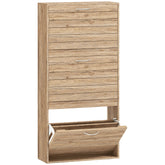 Kozy 12-Shoe Flip Drawer Storage Cabinet - Brown Wood-Effect