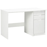 Kozy Computer Desk with Drawers, High Gloss Home Office Desk with Storage Cabinet, Study Workstation, 120 x 60cm, White
