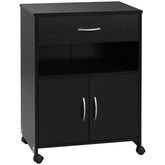 Kozy Printer Stand Mobile Printer Cabinet with Storage, Open Shelf, Drawer for Home Office, 60cm x 39cm x 80cm, Black