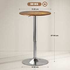 Kozy Round Bar Table, 360 Degree Swivel Counter Pub Table with Adjustable Height, for Kitchen, Cafe, Rustic Brown