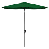 Outsunny Rectangular Patio Umbrella: 2x3m Crank & Tilt Canopy, 6 Ribs, Green | Aosom UK