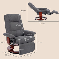 Kozy - Reclining Swivel Chair, with Footrest - Grey