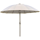Outsunny Waterproof 255cm Patio Parasol Umbrella Outdoor Market Table Parasol with Push Button Tilt Crank and Sturdy Ribs for Garden | Aosom UK