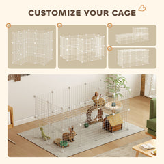 Kozy - DIY 36 Panel Pet Playpen Metal Wire Fence for Chinchilla, Hedgehog, Bunny, Indoor, Outdoor Use, White