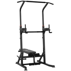 Kozy Pull Up Station with Adjustable Weight Bench, Dip Station and Barbell Rack, Multi-Function Power Tower Free Standing Pull Up Bar for Home Gym