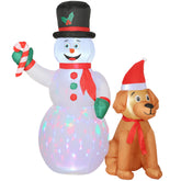 Kozy 6FT Christmas Inflatables Snowman & Dog with Built-in LED Lights and Flashing Light, Blow Up Christmas Inflatable Decoration for Indoor Outdoor Decor, Garden