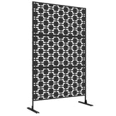 Kozy Metal Decorative Privacy Screen Outdoor Divider, Black Grid