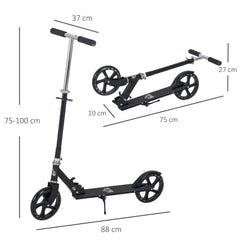 Kozy Kids Scooter Teenager Kick Scooter Foldable 4 Levels Adjustable Height with Rear Fender Brake for 7-14 Years