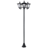 Outsunny 3-Solar Powered Lamp Post, IP44, 51.5Lx47Wx182.5H cm-Black | Aosom UK