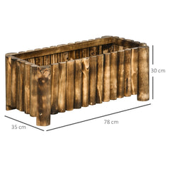 Outsunny Elevated Garden Bed, Wooden Planter Box, Rectangular Herb and Flower Container, 78L x 35W x 30H cm | Aosom UK