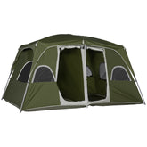 Kozy Camping Tent, Family Tent 4-8 Person 2 Room, with Large Mesh Windows, Easy Set Up for Backpacking Hiking Outdoor, Green