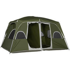Kozy Camping Tent, Family Tent 4-8 Person 2 Room, with Large Mesh Windows, Easy Set Up for Backpacking Hiking Outdoor, Green
