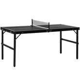 Kozy 5ft Mini Table Tennis Table, Folding Ping Pong Table with Net and Aluminium Frame, Portable Ping Pong Game Set for Indoor Outdoor Use, Black