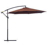 Outsunny Waterproof 3m Hanging Cantilever Umbrella: Adjustable Angle & UV Protection, Coffee Hue | Aosom UK