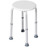 Kozy Shower Chair, Height Adjustable Aluminium Shower Stool with Non-Slip Feet for Disabled, Elderly, White