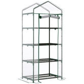 Outsunny 4 Tiers Mini Portable Greenhouse Plant Grow Shed Metal Frame Transparent Clear Cover 160H x 70L x 50Wcm | Aosom UK
