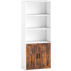 Kozy - 5-Tier Bookcase with Adjustable Shelf - Rustic Brown