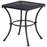 Kozy Square Garden Metal Bistro Table Outdoor Patio Coffee Side Desk - Black 45L X 45W X 50H CM