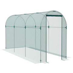 Kozy - 360 x 120cm Galvanised Steel Fruit Cage, Plant Protection Tent with Zipped Door, Green