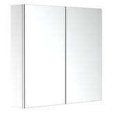 Kozy Bathroom Mirror Cabinet, Stainless Steel Wall Mounted Bathroom Storage Cabinet with Double Doors, 60x55cm