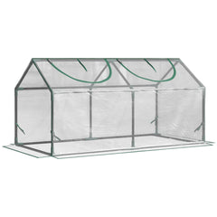 Kozy Mini Greenhouse Portable Flower Planter Vegetable Grow House for Garden with Zipped Windows, 120 x 60 x 60 cm, Clear