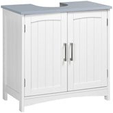 Kozy Pedestal Under Sink Cabinet with Double Doors, Modern Bathroom Vanity Unit, Storage Cupboard with Adjustable Shelves, White