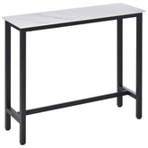 Kozy Rectangular Bar Table, Wood Effect Coffee Table for Small Space, Breakfast Dining, Kitchen, Industrial, White & Black