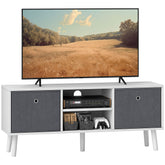 Kozy TV Cabinet Stand Unit for TVs up to 50'' with Foldable Drawers, Entertainment Centre for Living Room White