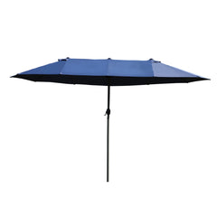 Outsunny Waterproof 4.6m Garden Parasol Double-Sided Sun Umbrella Patio Market Shelter Canopy Shade Outdoor Blue - NO BASE | Aosom UK