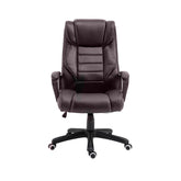 Kozy Office Chair with 6-Point Maaage, PU Desk Chair with Padded Seat and Armrest, Computer Chair with Tilt Function for Home, Brown