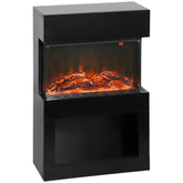 Kozy - Electric Fireplace with 3D Flame Effect, 6 Colours & 3 Brightness Levels, 1000W/2000W Black Electric Fire and Mantel Reach up to 30㎡ Space with Remote & Timer, 3 Sided View for Living Room