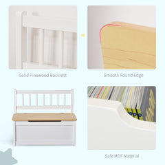 Kozy 2 In 1 Wooden Toy Box, Seat Storage Bench, Storage Chest Cabinet Organiser, with Safety Pneumatic Rod