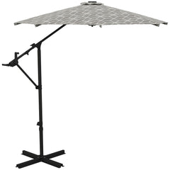 Outsunny Waterproof 3(m) Convertible Cantilever Parasol and Centre-post Garden Parasol with Cross Base, 360 Rotation Banana Parasol | Aosom UK