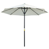 Outsunny Waterproof Garden Parasol Umbrella, Outdoor Market Table Umbrella Sun Shade Canopy with 8 Ribs, Cream | Aosom UK