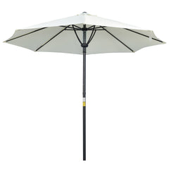 Outsunny Waterproof Garden Parasol Umbrella, Outdoor Market Table Umbrella Sun Shade Canopy with 8 Ribs, Cream | Aosom UK