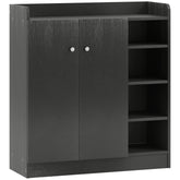 Kozy Shoe Storage Cabinet with Adjustable Shelves - Black