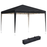 Outsunny Waterproof 3 x 3 meter Garden Heavy Duty Pop Up Gazebo Marquee Party Tent Folding Wedding Canopy Black UV Protection | Aosom UK