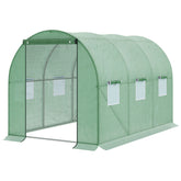 Kozy Walk-in Polytunnel Greenhouse, Outdoor Garden Tunnel Greenhouse Tent with Zipped Roll-Up Door and 6 Mesh Windows, 3 x 2M