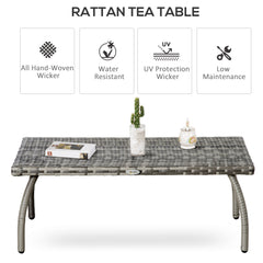 Kozy PE Wicker Rattan Garden Coffee Table - Mixed Grey