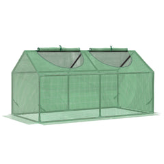 Outsunny Mini Greenhouse, Small Plant Grow House for Outdoor with Durable PE Cover, Observation Windows, 119 x 60 x 60 cm, Green | Aosom UK