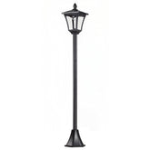 Outsunny Outdoor Solar Powered Post Lamp Sensor Dimmable LED Lantern Bollard Pathway 1.6M Tall – Black