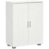 Kozy Modern Bathroom Floor Cabinet, Free Standing Linen Cabinet, Storage Cupboard with 3 Tier Shelves, White
